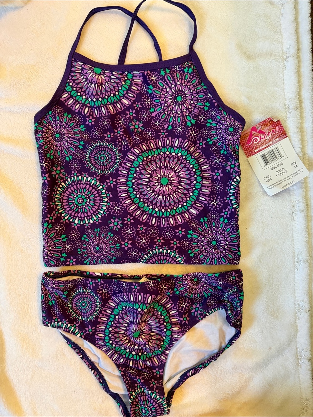 Kanu Surf Purple Floral Mandala Two-Piece Tankini